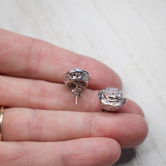 Sterling Silver Stud Earrings - Picture 6 of 12